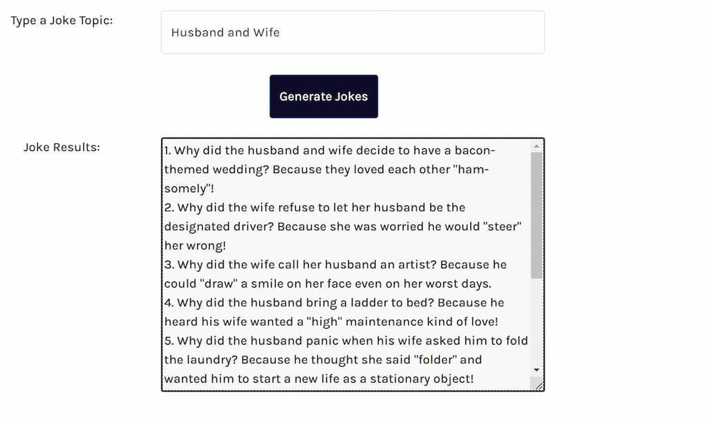 Jokes generated with THETextify AI